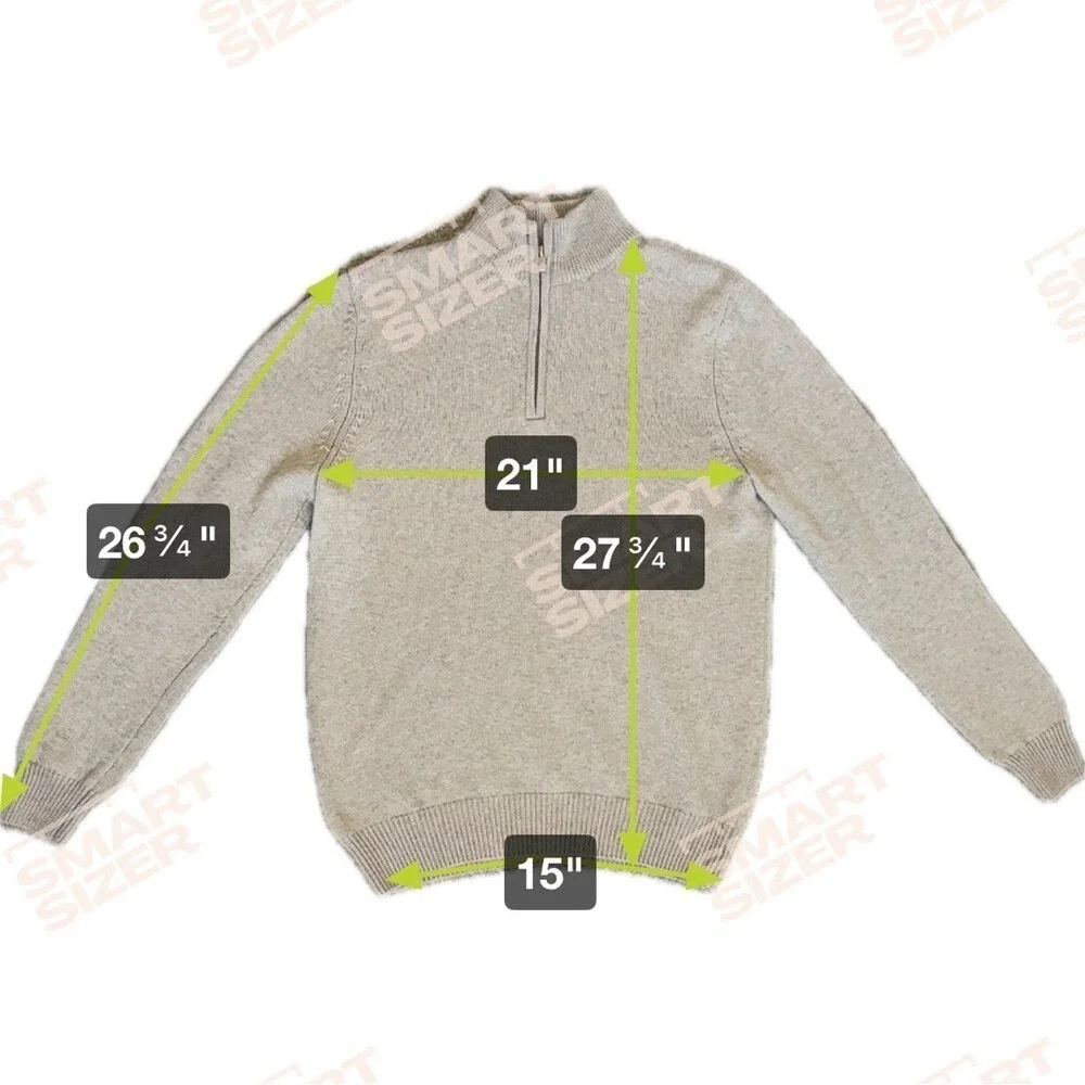 NAADAM - Men's Wool Blend 1/4 Zip‎ Pull over Sweater - Size X-Large - Tan/ Khaki